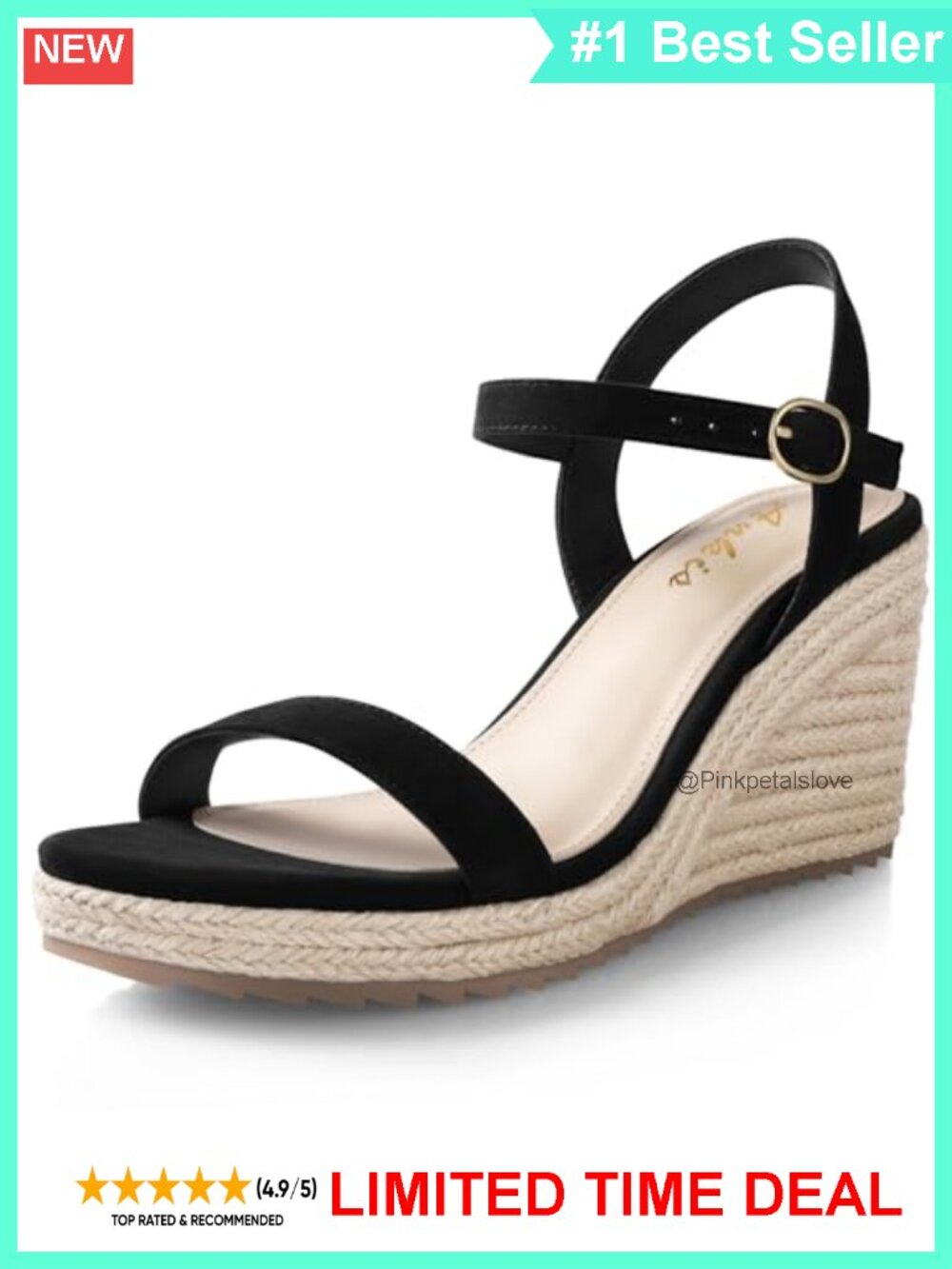 Platform Wedge Sandals Open Toe Ankle Strap High Heel Espadrille